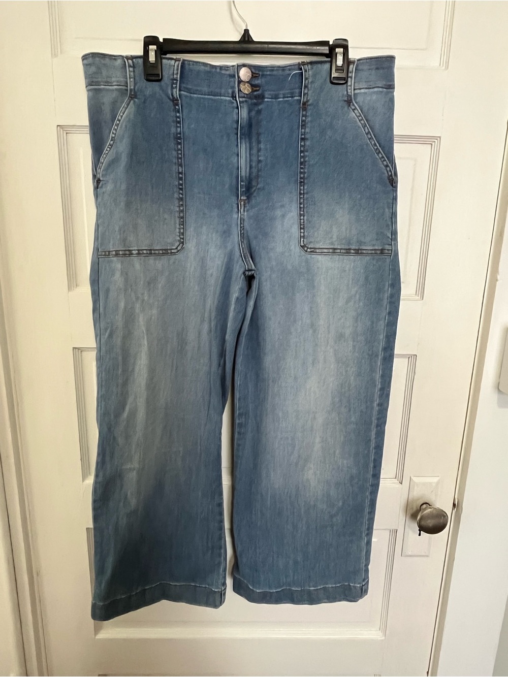 Jessica Simpson Light Wash Wide Leg Utility Jeans 1X